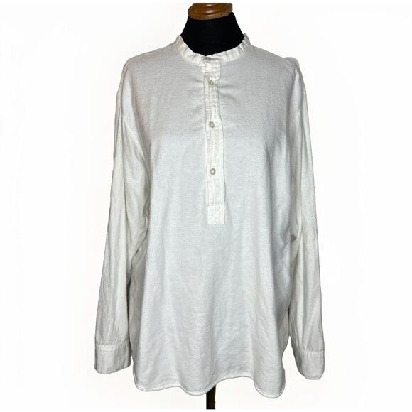 Vintage Gleneske Irish Grandfather White Shirt Long Sleeve Button UP Mens L - Picture 1 of 9